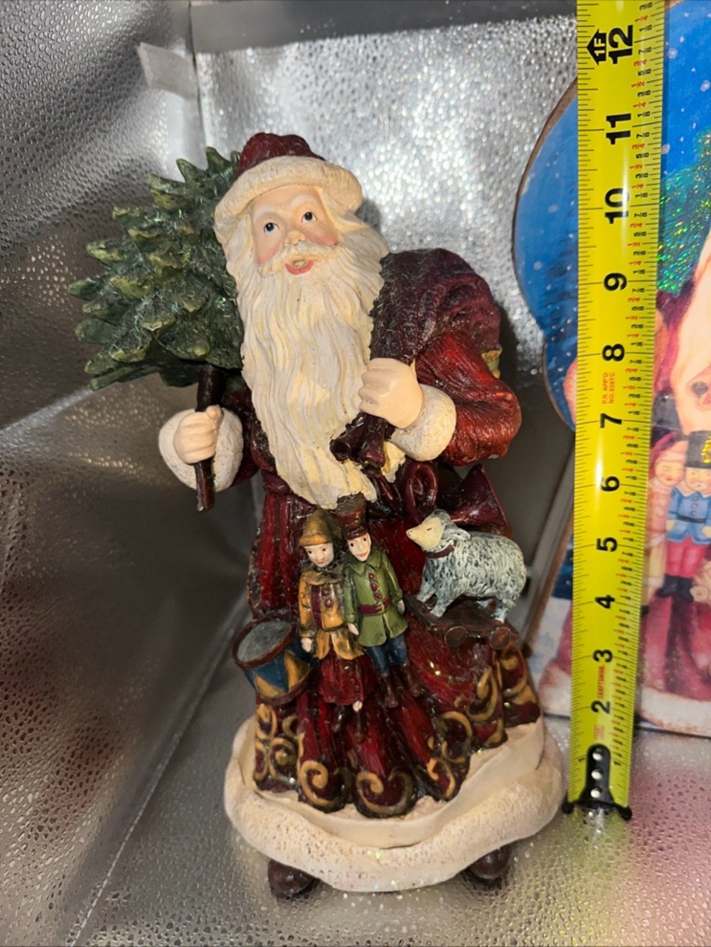 Vtg. Christmas stopper Russian Santa Hand Crafted paper mache Father Christmas